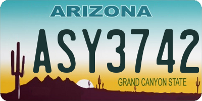 AZ license plate ASY3742