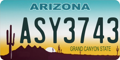AZ license plate ASY3743