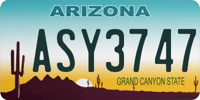 AZ license plate ASY3747