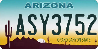 AZ license plate ASY3752