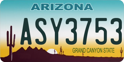 AZ license plate ASY3753