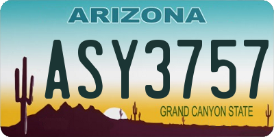 AZ license plate ASY3757