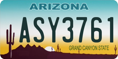 AZ license plate ASY3761