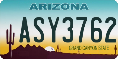 AZ license plate ASY3762