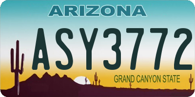 AZ license plate ASY3772