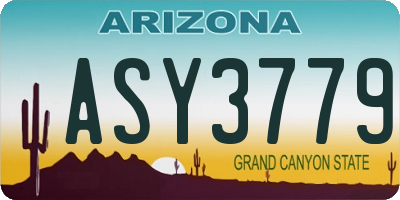 AZ license plate ASY3779