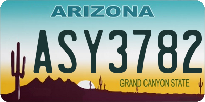 AZ license plate ASY3782