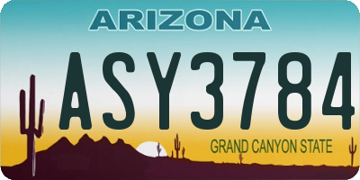 AZ license plate ASY3784
