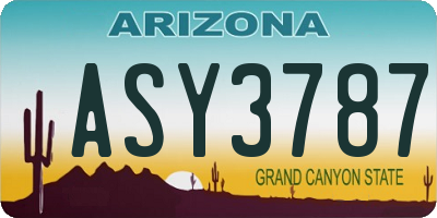 AZ license plate ASY3787