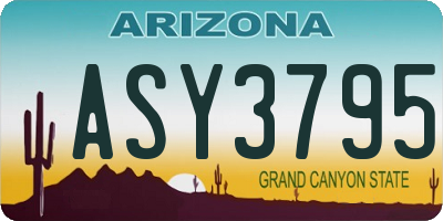 AZ license plate ASY3795