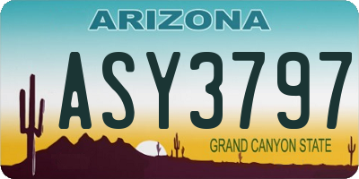 AZ license plate ASY3797