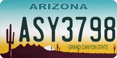 AZ license plate ASY3798