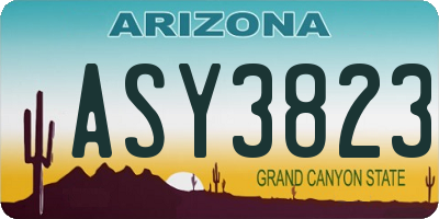 AZ license plate ASY3823