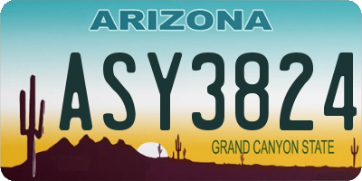 AZ license plate ASY3824