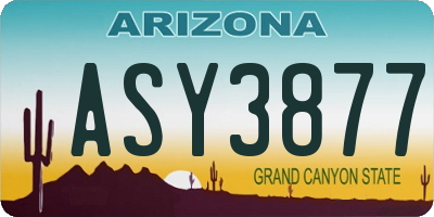 AZ license plate ASY3877