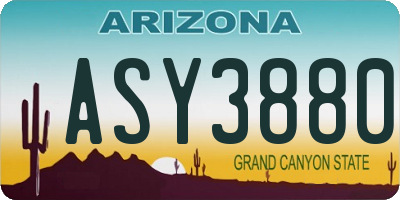 AZ license plate ASY3880