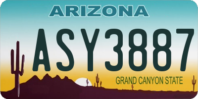 AZ license plate ASY3887