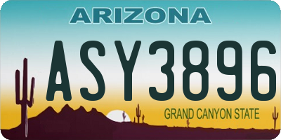 AZ license plate ASY3896