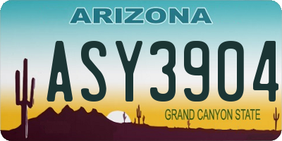 AZ license plate ASY3904