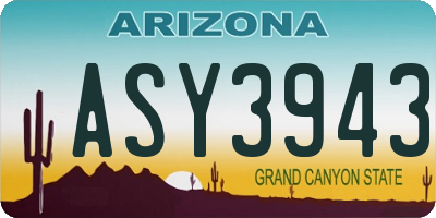 AZ license plate ASY3943