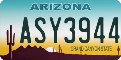 AZ license plate ASY3944