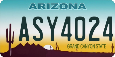 AZ license plate ASY4024