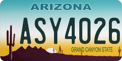 AZ license plate ASY4026