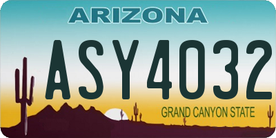 AZ license plate ASY4032