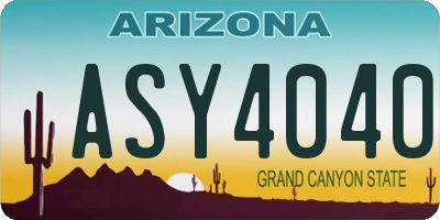 AZ license plate ASY4040