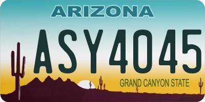 AZ license plate ASY4045