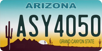 AZ license plate ASY4050