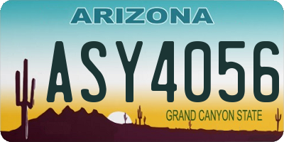 AZ license plate ASY4056