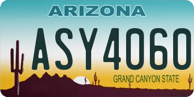 AZ license plate ASY4060