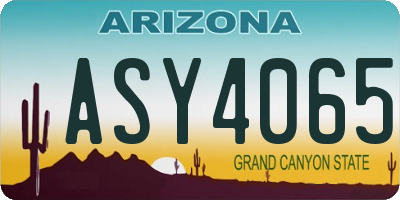 AZ license plate ASY4065