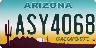 AZ license plate ASY4068