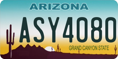 AZ license plate ASY4080
