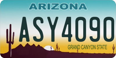AZ license plate ASY4090