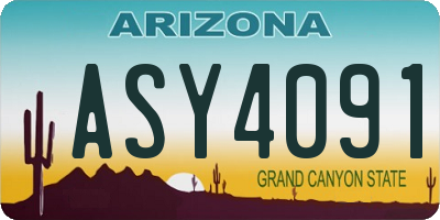 AZ license plate ASY4091