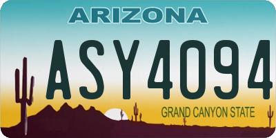 AZ license plate ASY4094