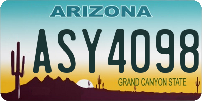 AZ license plate ASY4098