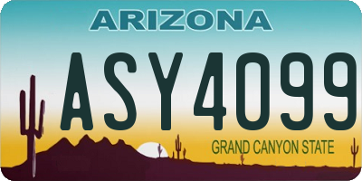 AZ license plate ASY4099