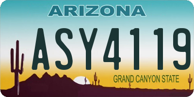 AZ license plate ASY4119