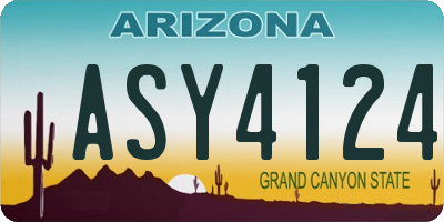 AZ license plate ASY4124