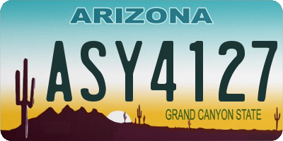 AZ license plate ASY4127
