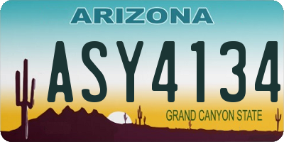 AZ license plate ASY4134