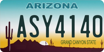 AZ license plate ASY4140