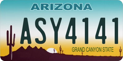 AZ license plate ASY4141