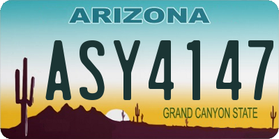 AZ license plate ASY4147
