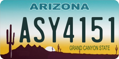 AZ license plate ASY4151