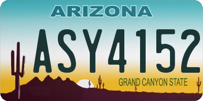 AZ license plate ASY4152